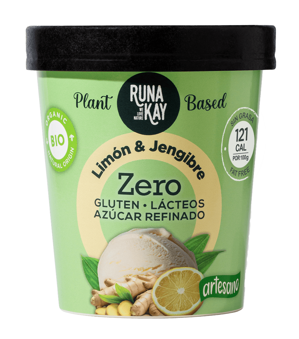 Helado ecológico de limón y jengibre